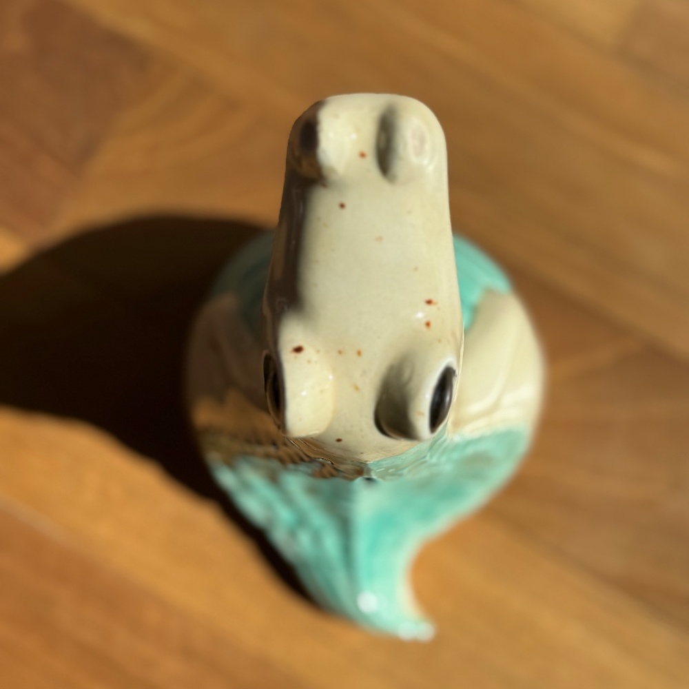 Vintage Ceramic Alligator/Crocodile Coin Bank w/plug marked by artist - Picture 4 of 9
